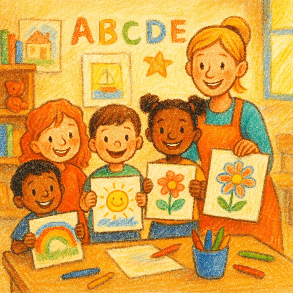Emma and her class reading personalized storybooks together